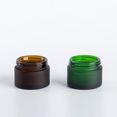 Frosted Green and Amber Glass Jar manufacturer